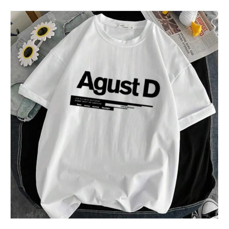 Camiseta Para Mujer Kpop Agust D Con Estampado Harajuku D-2 S разноцветный