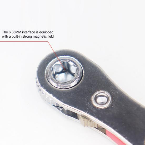 Skraldenøkkel med sklisikkert håndtak Dobbelthodet design Kompakt bærbar Forover Revers Kryssalbue Flat hodenøkkel