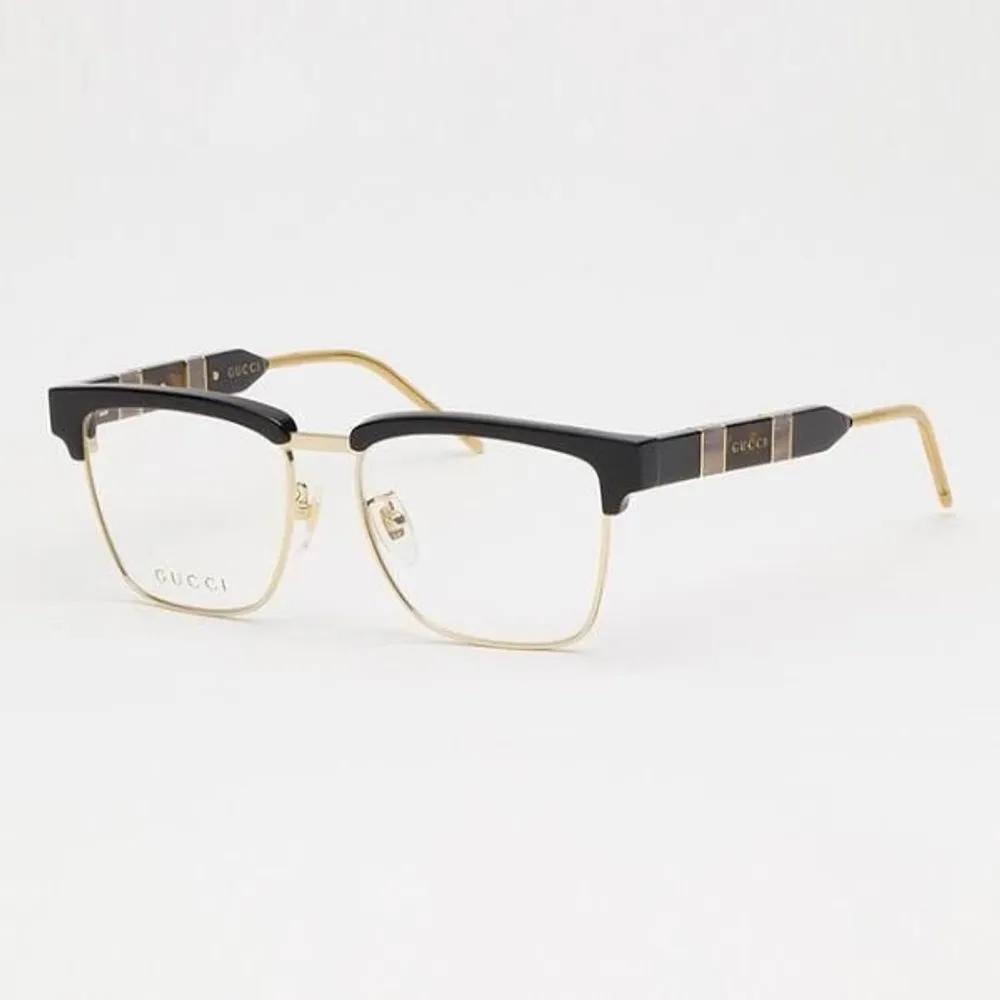 

[Gucci] Eyeglass Frames GG0605O 001 Half-rimmed Semi-horn-rimmed Fashion Square Retro