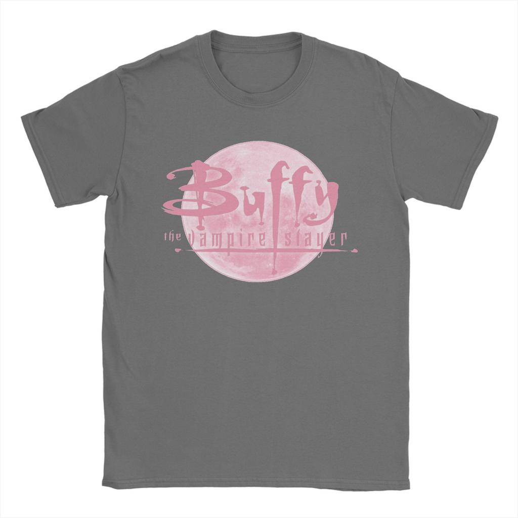 Pink Moon Men's T Shirt Buffys The Vampire Slayers Casual Tee Shirt Short Sleeve Round Neck T-Shirt Cotton Graphic Clothes
