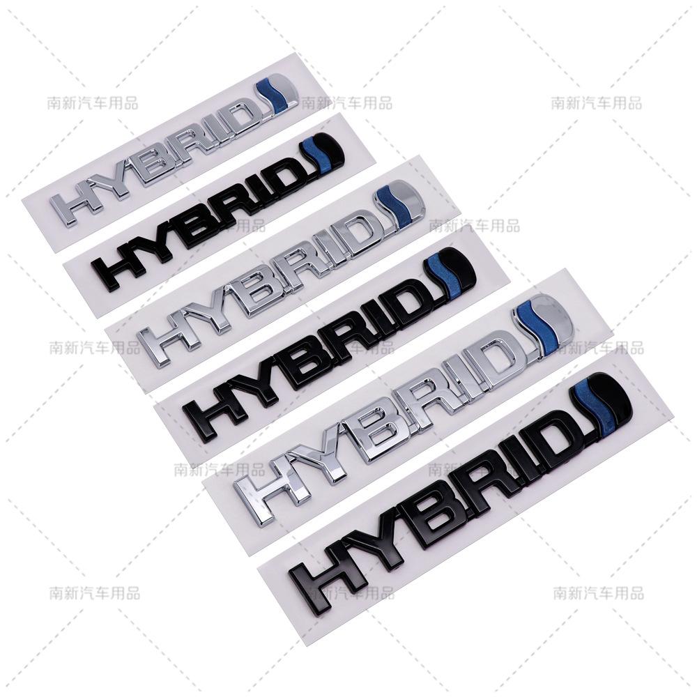 3D ABS HYBRID Logo Side Fender Rear Trunk Emblem Badge Car Sticker Decals For Prius Camry Crown Auris Rav4 Yaris L Highlander
