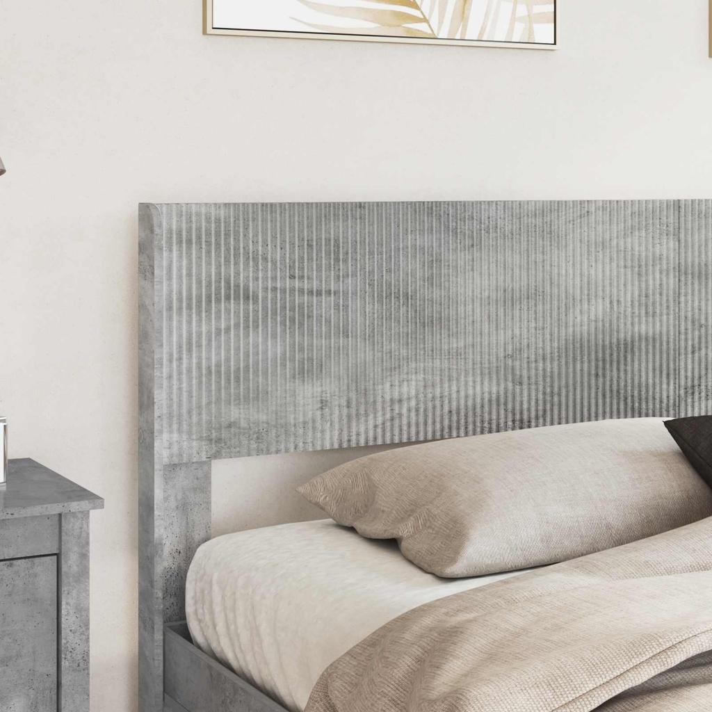 Bed Frame with Storage Space and Headboard Concrete Grey 180 x 200 cm