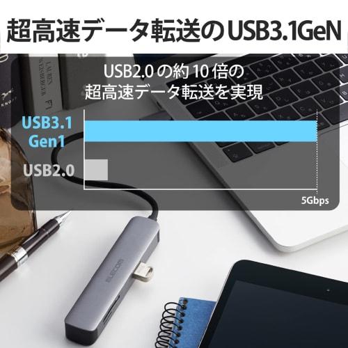 ELECOM USB Type-C Hub Docking Station 5-in-1 (SD/microSD) DST-C16SV/EC HDMI Port 4K Compatible USB3.0 x 2 Ports SD/microSD Slot Compatible with Macboo