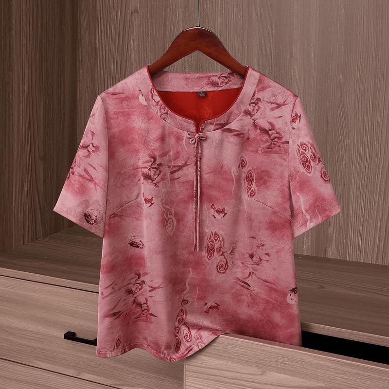 Yuzhaolin Women s New Chinese Style Printed Summer Top XL