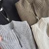 New Long-sleeved Base Knitted Sweater for Autumn and Winter, with A Unique Design and A High-neck Zipper Sweater for Women