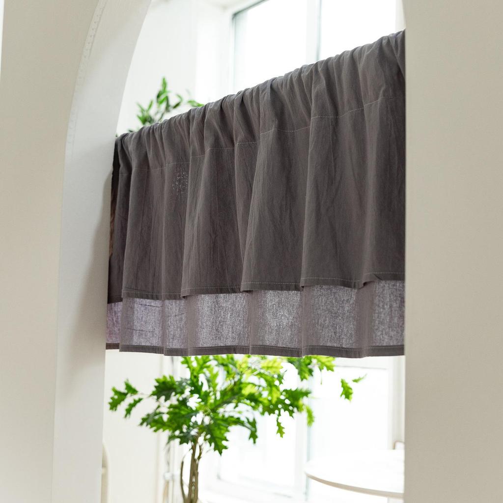 Farmhouse Short Curtain 100% Cotton Drapes for Bathroom Small Window Rod Pocket Tier Curtains Cafe Kitchen Closet Doorway Decor