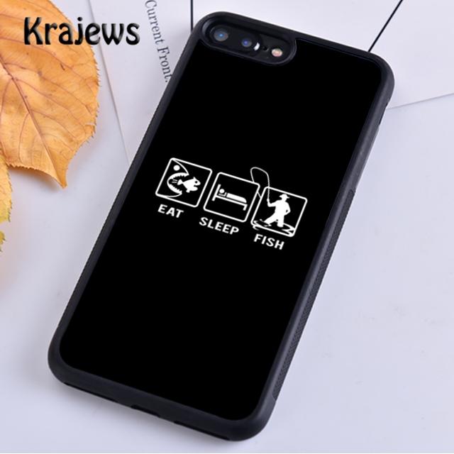 Krajews Eat Sleep Fishing Repeat Phone Case Cover For iPhone 17 Air 16 15 14 plus 12 13 pro max coque Fundas