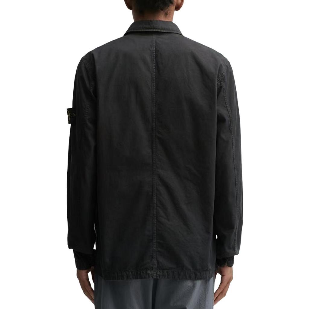 STONE ISLAND Old Effect Overshirt Black Unisex Tops 7915102WN-V0129