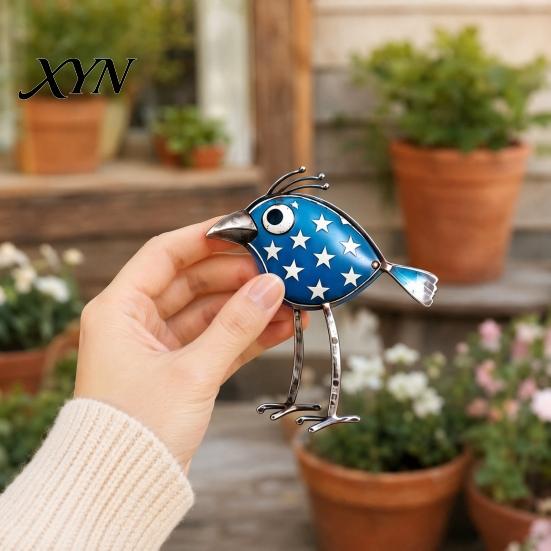 Leaf Pattern Bird Decor 3Pcs Wooden Birds Wall Art Decor, Distressed Hangings, Funny Long Leg Hanging Sculpture, Boho Farmhouse Decorations