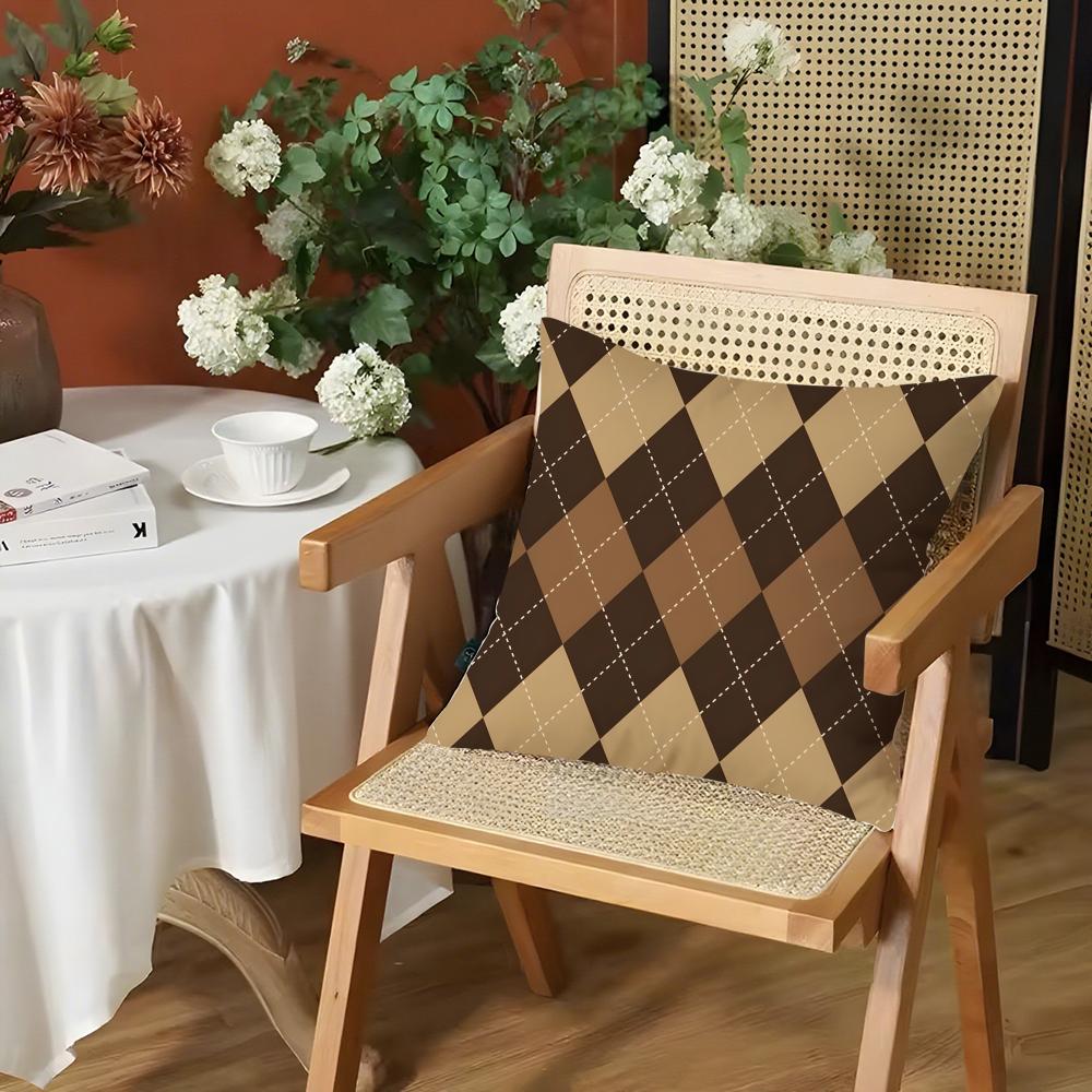 Modern Fashion Simple Geometric Cushion Cover Silky Short Plush Invisible Zipper Dustproof Sofa Pillow Case for Home Decor 30x30cm