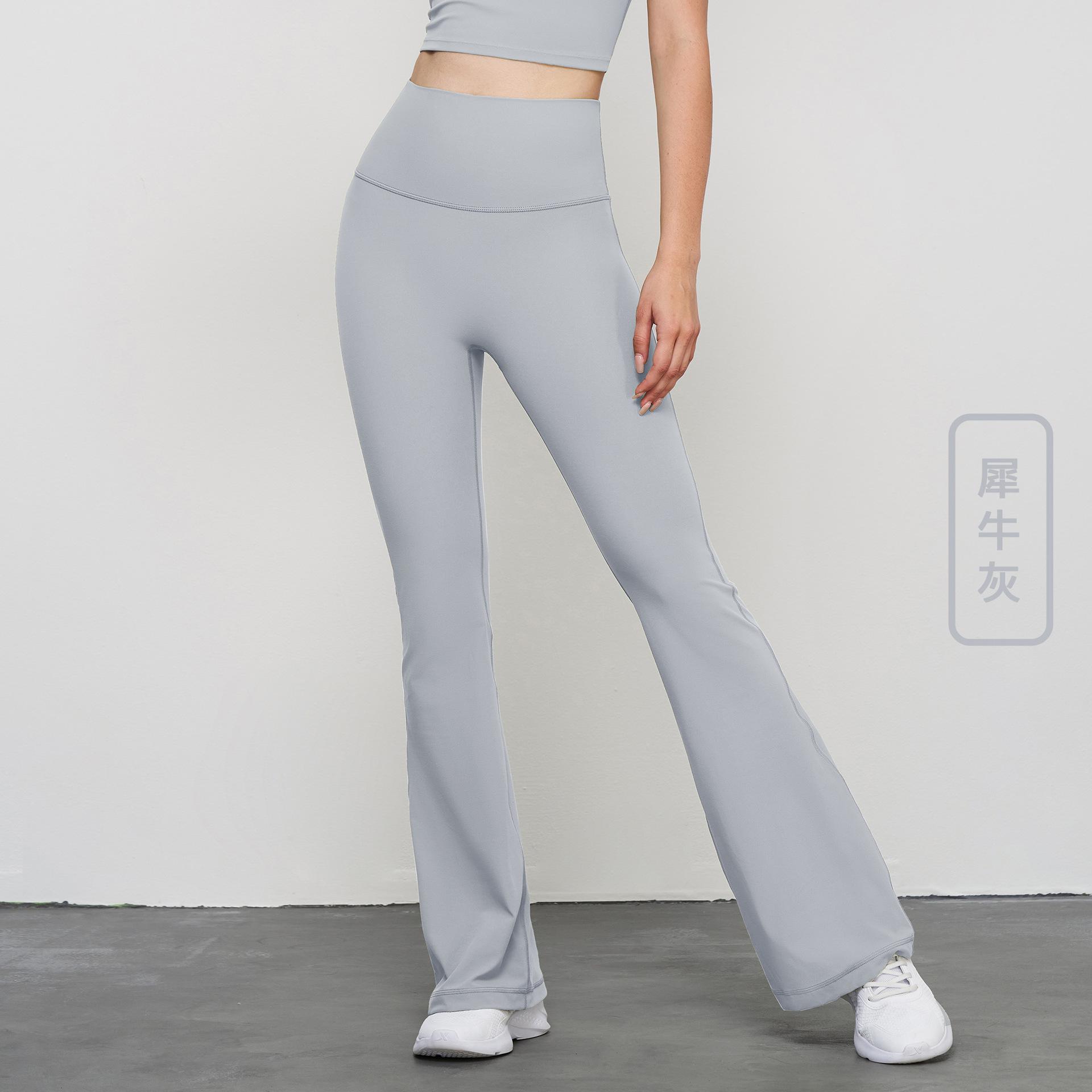 

Спортивные штаны с высокой посадкой на бедрах, брюки для йоги для улицы, расклешенные, тонкие, утягивающие живот, спортивные леггинсы, универсальные фитнес-брюки XL/10