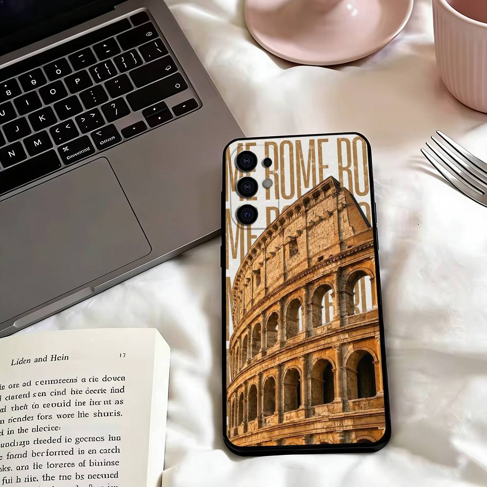 The Colosseum, Romes Phone Case For Samsung S25,S24,S21,S22,S23,S30,Ultra,S20,Plus,Fe,Soft Silicone Black Cover