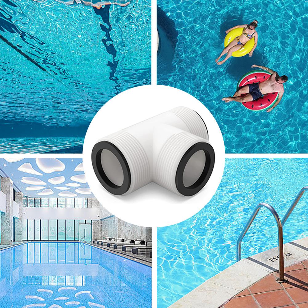 Pool Hose T Splitter with 3 L Rings Above Ground Pool Hose Connector Threaded Inlet Pump Adapter for Intex Coleman Pool
