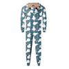 Christmas Print Family Matching Hooded Long Sleeved Zippered Jumpsuit Set