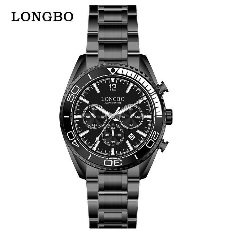 Longbo Men s Waterproof Luminous Quartz Watch with Double Calendar