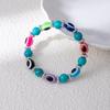 Vintage Handmade Colored Turquoise Beads Devil'S Eye Bracelet Fashion Personality Beaded Eye Elastic Bracelet