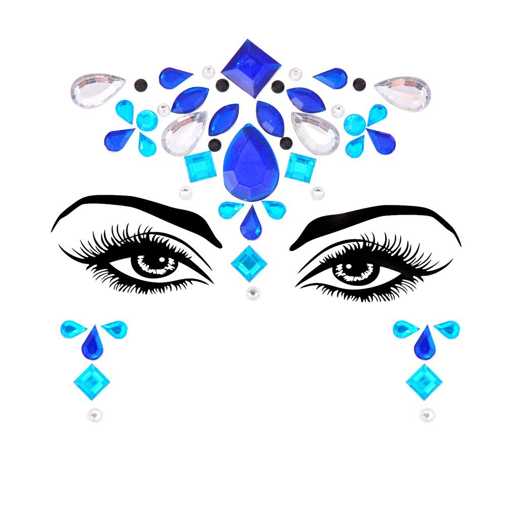 Crystal Tattoo Sticker Glitter Eyeliner Eyebrow Makeup Face Eyes Diamond Temporary Tattoo Rock Rhinestone 3D Eyeliner Stickers