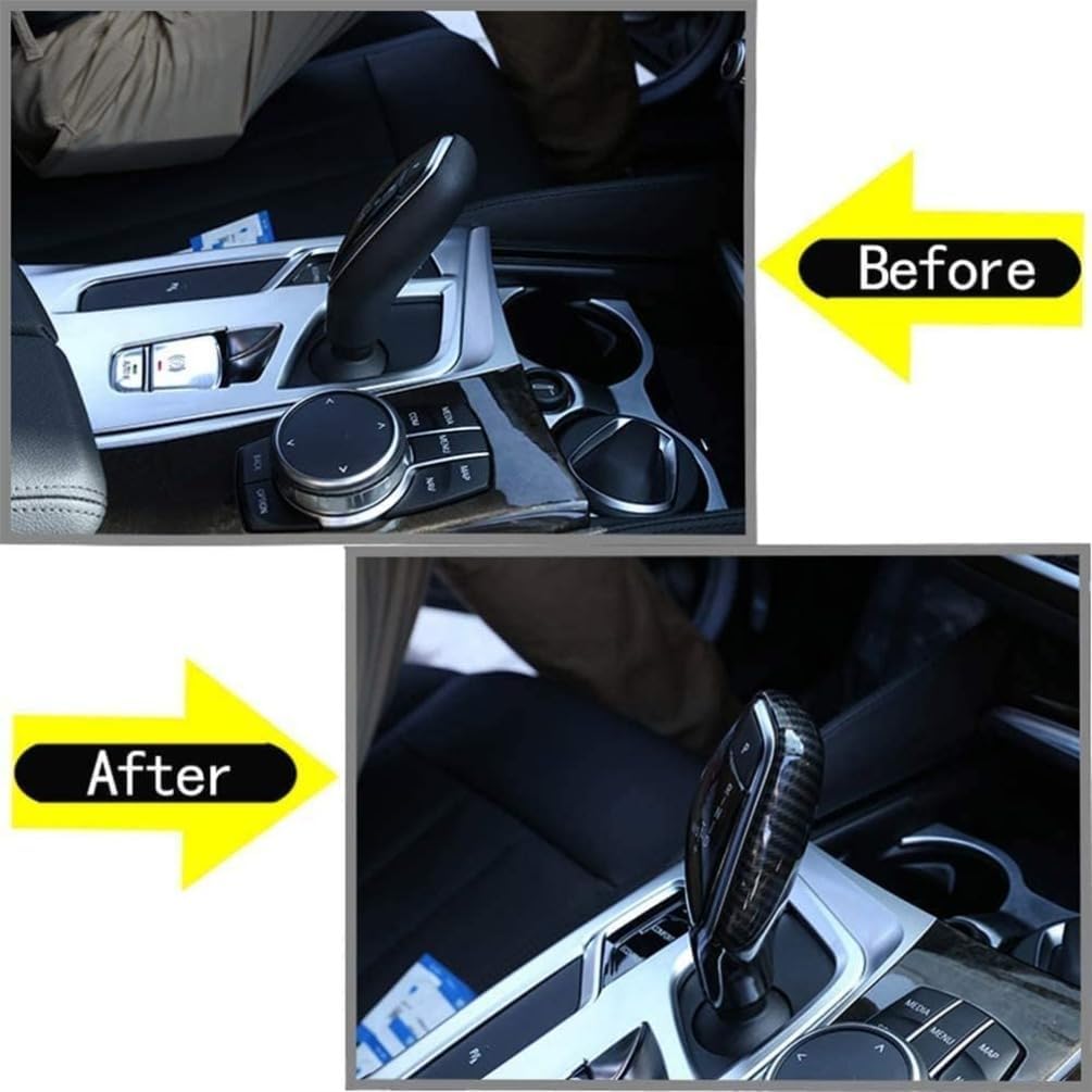 Compatible with BMW 5 6 7 Series X3 X4 G02 G01 G11 G12 G30 2018 2019 Gear Shift Knob Cover Trim Sticker Decals Car Interior Accessories