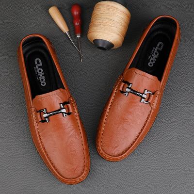 Genuine Leather Men Casual Shoes Formal Leisure Mens Loafers Handmade Moccasins Soft Breathable Slip On Boat Shoes Driving Flats