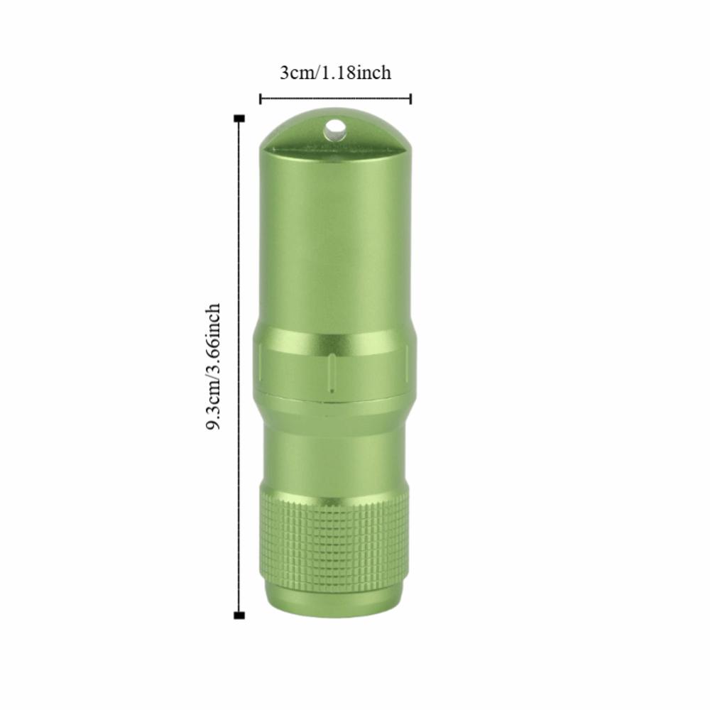 Green Pill Container Aluminum Alloy Keychain Container Durable Capsule Tube  Camping Survival