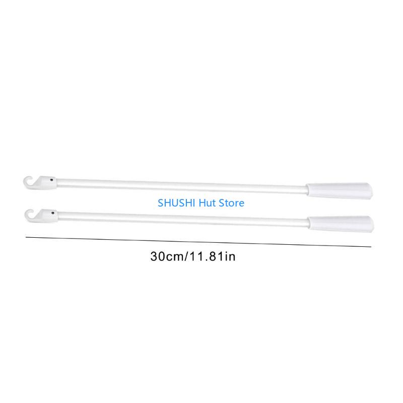 White Fiberglass Blind Wand with Hook, Vertical Blinds Control Window Blind Rod Window Treatments Accessories D57B