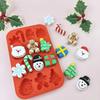 Formas de silicone para chocolate de Natal, formas para assar doces, bengalas de doce floco de neve 3D, bonecos de neve, árvores de Natal, homens de gengibre, San
