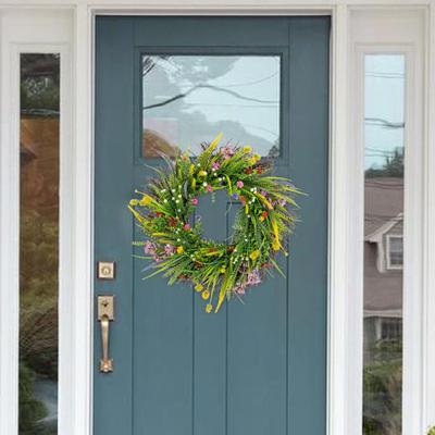 Artificial Spring Wreath for Front Door, Durable And Elegant Ornament, Hanging Wildflower