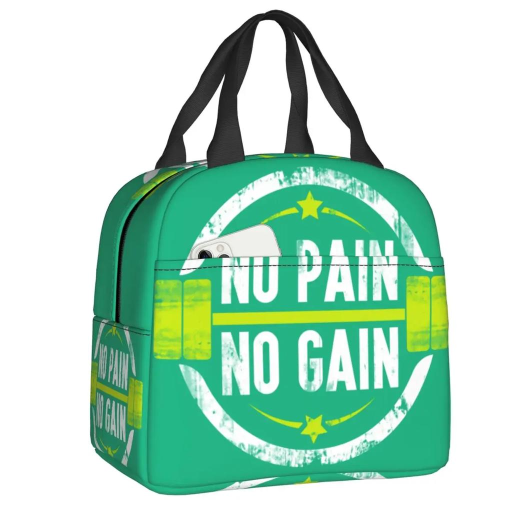 Powerhouse Gym Logo Thermal Insulated Lunch Bag Women Bodybuilding Fitness Portable Lunch Container Travel Storage Food Box