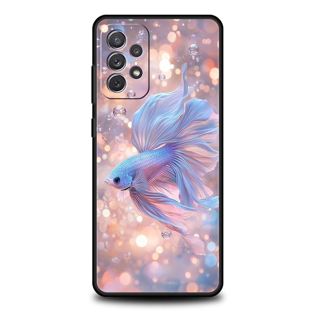 Goldfish Swimming Phone Case for Samsung Galaxy A55 A35 A15 A14 A13 A25 A54 A51 A71 A72 A73 A32 A52 A41 5G Soft TPU Shell Capas