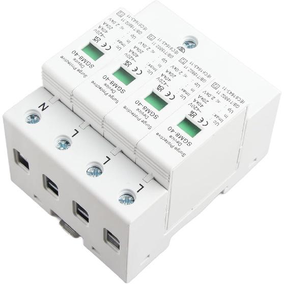 4P 40KA House Protector,220V Protective Device,Din Rail Low‑Voltage Arrester,Fire Proof,High Conductivity,Quick Response,for Protect Electric