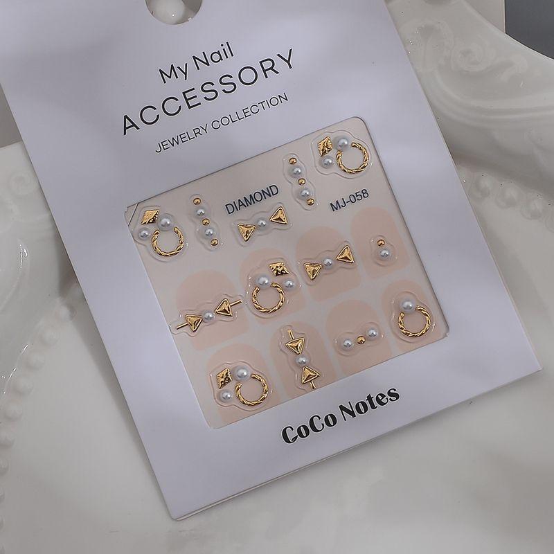 

INS Style Pearl Nail Beauty Stickers New Arrival Fancy Exquisite 5D Gilding Craft Nail Sticker Cut Out Three-Dimensional Ornament MJ-58 bronzing