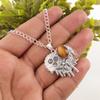 Yellow Tiger Eye Gemstone 925 Sterling Silver Handmade Antique Pendant 1.49" CP-28-28