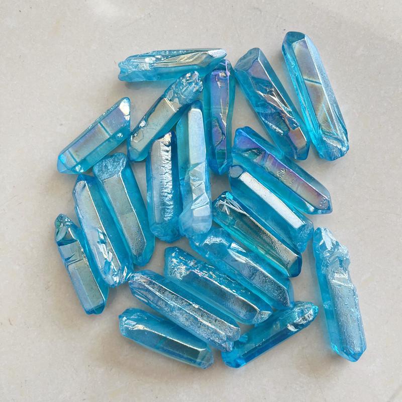 TikTok Cross-Border Multicolor Crystal Column Ornaments - Electroplated Blue, Pink, and Purple