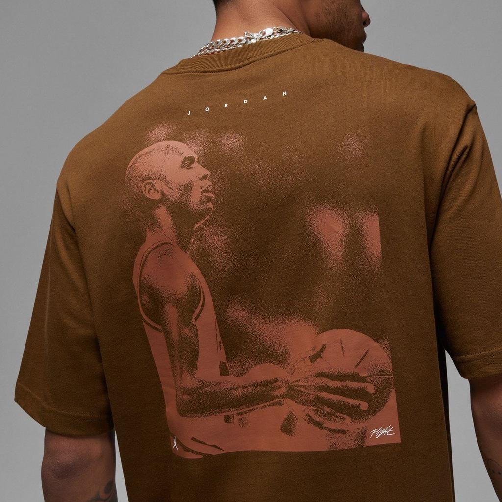 Nike T Shirts Men's Brown Crew Neck Moderate Straight Fit DV1441-385