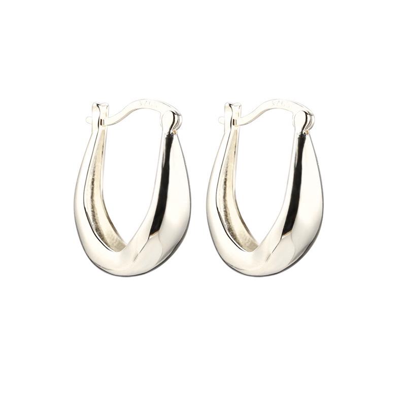 S925 Silber Nadel Ohrringe: Einfache, kalte Ohrschnallen im europäischen und amerikanischen Stil für Damen