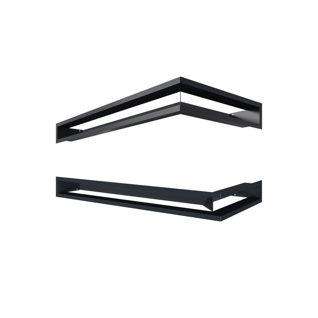 Fireplace Grille KRATKI LUFT Black 9x80x40 Left Ventilation Set 2 Pcs