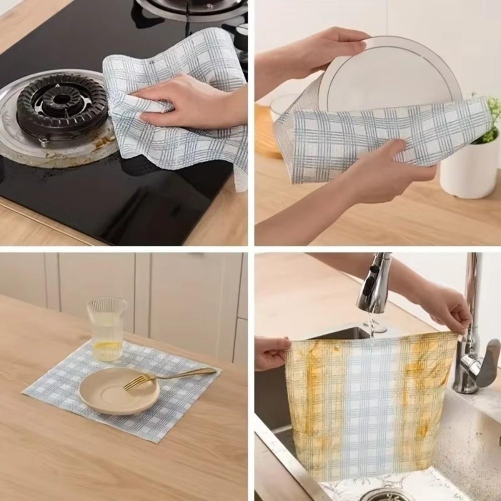 1Roll/400Sheets Non-woven Fabric Disposable Lazy Cleaning Rags Thickened Kitchen Towel Dishwashing