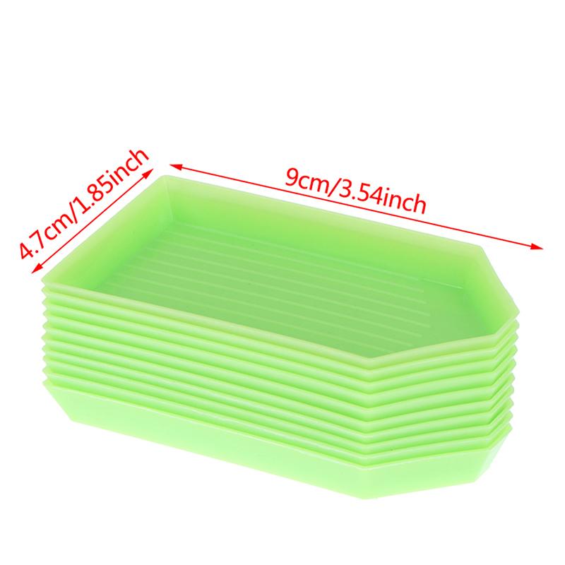 10Pcs Tray Diamond Point Drill Plate Box Diamond Painting Embroidery Accessories
