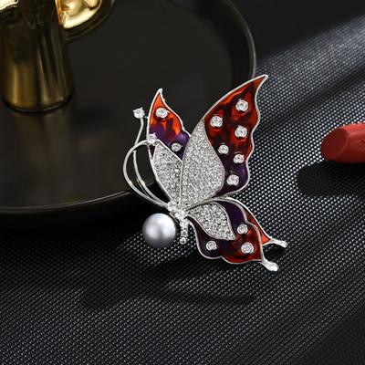 Fashionable Jewelry Vintage Women's Design Luxurious Butterfly Brooch Elegant And Exquisite Temperament Accessories