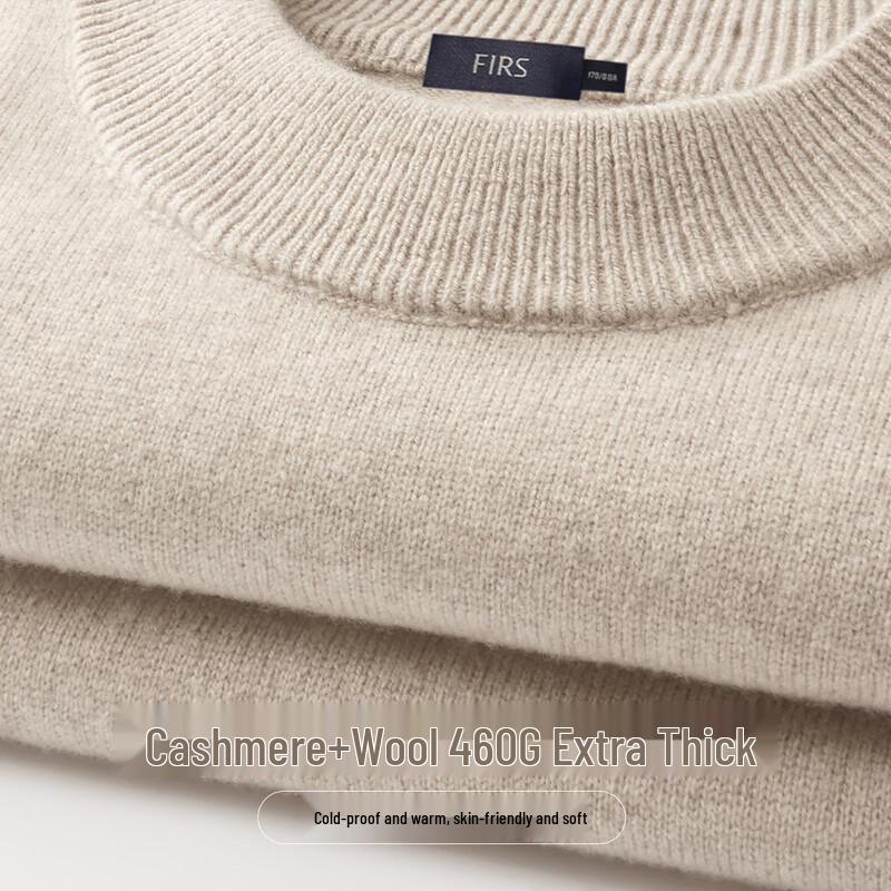 Shanshan Men's Heavyweight Wool & Cashmere Round Neck Sweater