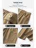 Men's All-Cotton Elastic Waist Wide-Leg Casual Pants - Solid Color, Floor-Length, Autumn Style