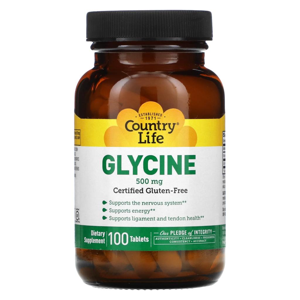 💰Kaufe Country Life, Glycine, 500 mg, 100 Tablets zum besten Preis im