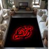 New Jersey Devils Printed Crystal Velvet Area Rug, Soft Anti-Slip Water Absorbent Floor Mat for Living Room Bedroom