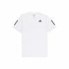 T-shirt Sportiva a Righe Traspirante con Girocollo a Maniche Corte da Uomo, Bianca