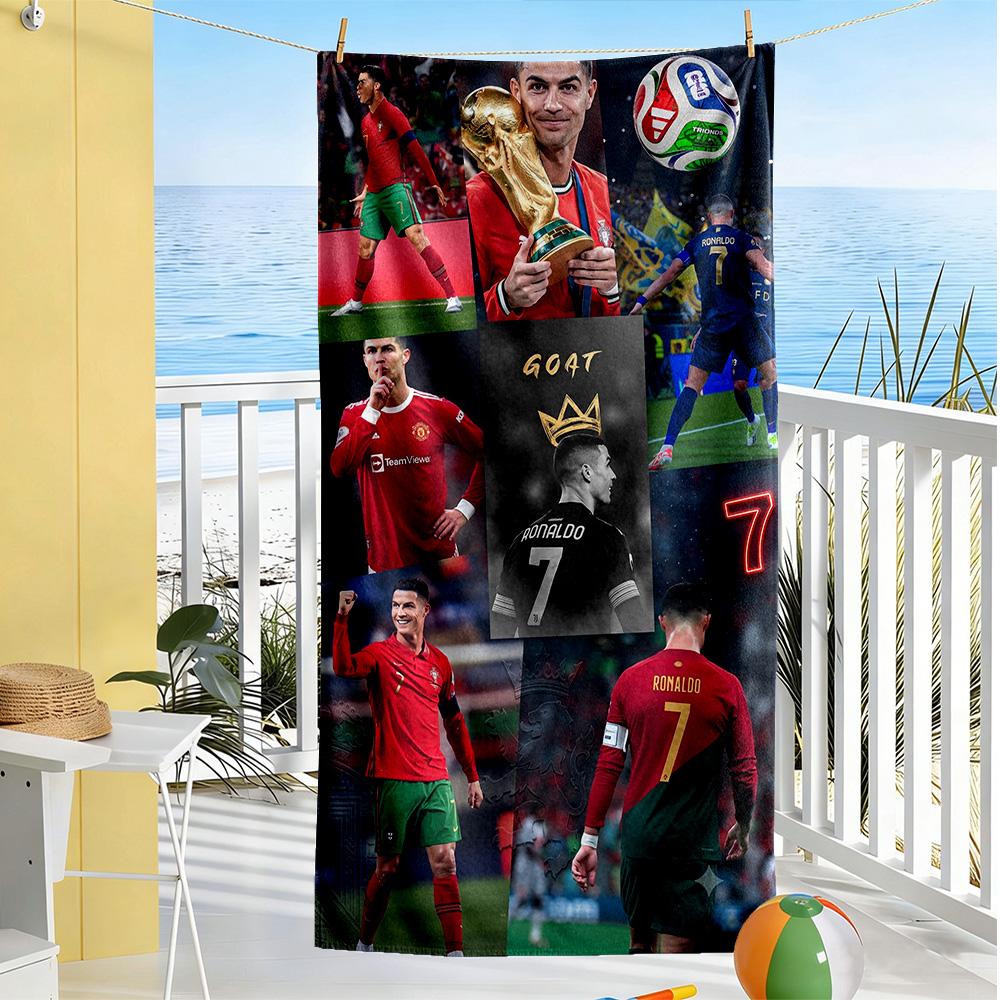Cristiano Ronaldo Beach Towel High Absorbency & Quick-Dry Comfortable Lightweight Suitable for Swimming, Gym, Camping, Yoga Vacation