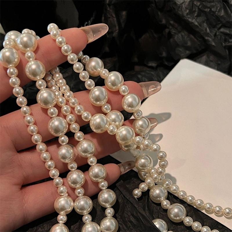 Imitation Pearl Multi-Layered Women'S Necklace Exaggerated High Street Club Party Banquet Necklace For Women Jewelry