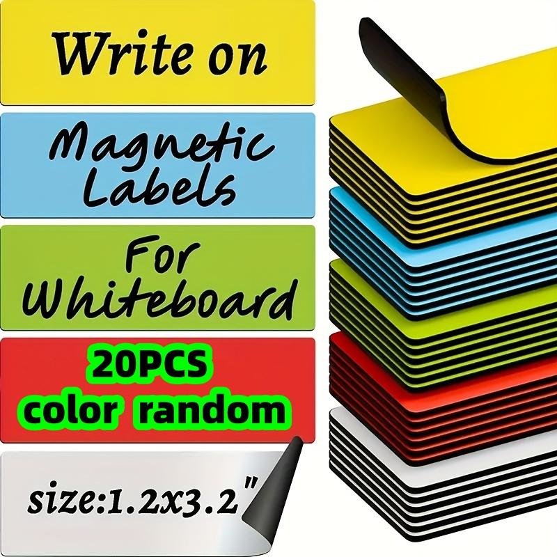 

20-Piece Set of Colorful Magnetic Labels with Random Colors, Waterproof and Writable Whiteboard Stickers Suitable for Refrigerators, Of