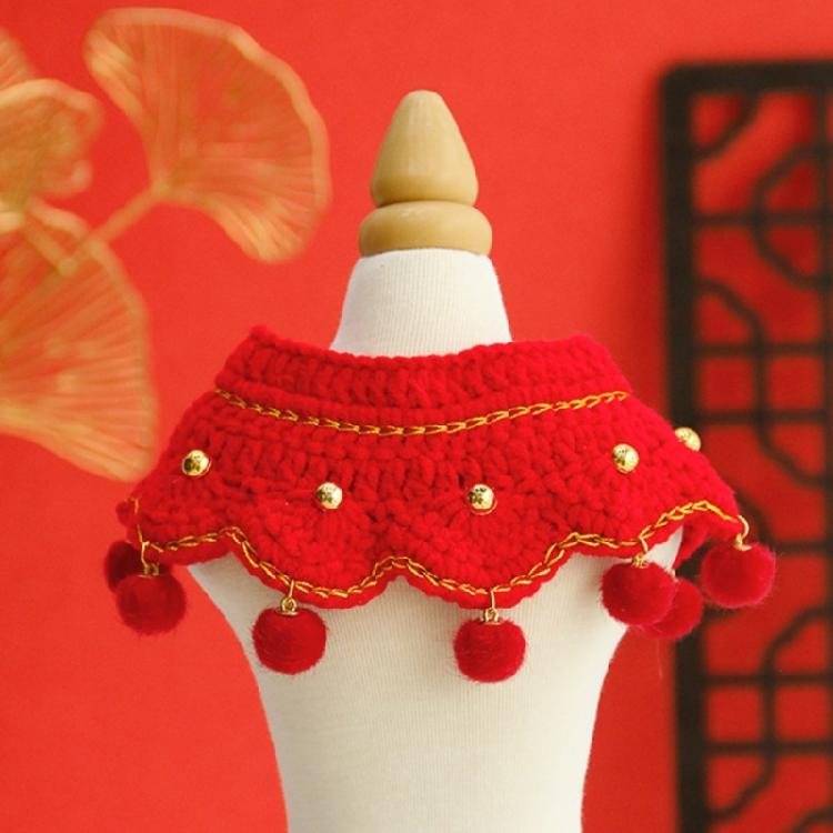 Neujahr Haustier Speichelhandtuch Chinesischer Stil Haustierfotografie Halsband Verschleißfest