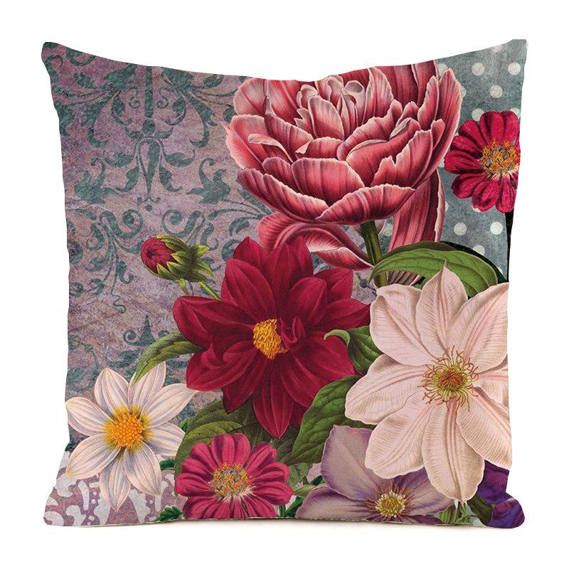 Heimdeko Bunte Blumen- und Schmetterlingsdruck Kissenbezüge Muster Kissenbezug Geeignet für Sofa Schlafzimmer Auto Kissenbezug