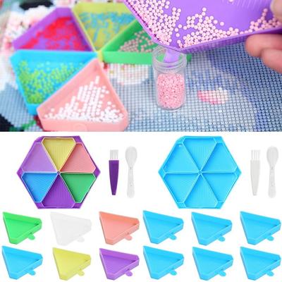 DIY Craft Hexagonal Diamond Painting Tray Drill Storage Container Embroidery Beads Sorting Storage Tray Large Capacity